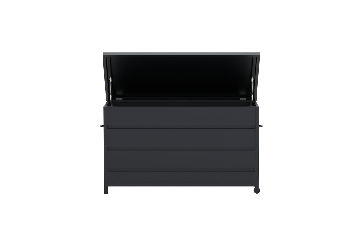 Luxusbetten24 Nessa Gartenkissenbox Aus Schwarzem Aluminium Schwarz Design