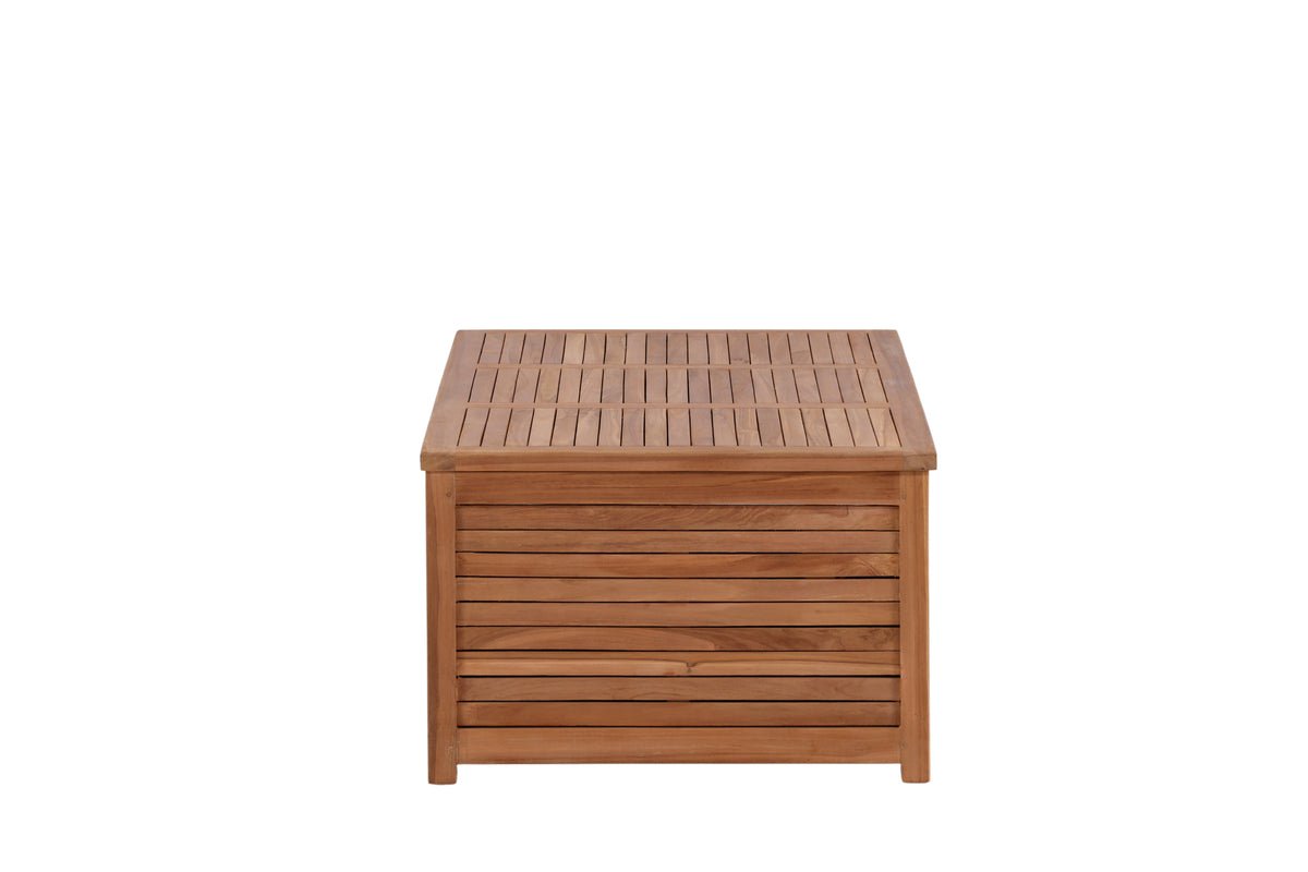 Garten Kissenbox Sorine 46x130x70 aus Teakholz Naturoptik Robust