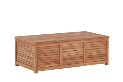 Garten Kissenbox Sorine 46x130x70 aus Teakholz Naturoptik Robust