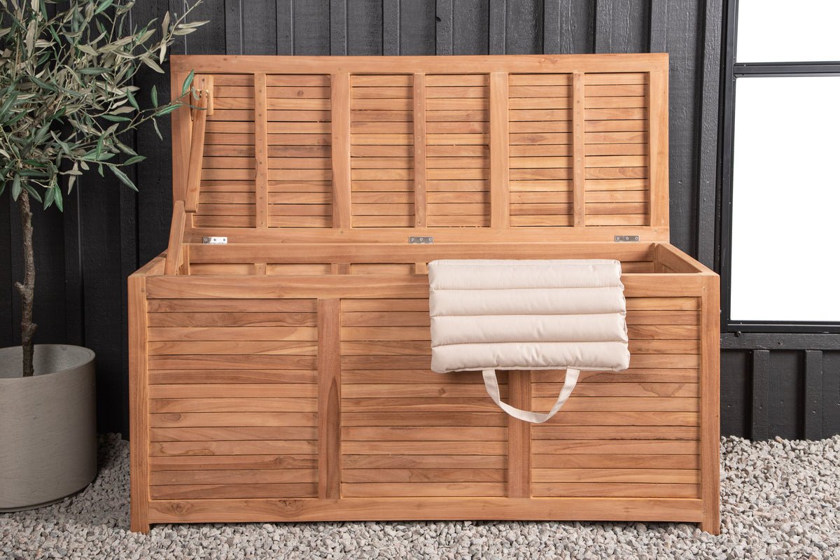 Luxusbetten24 Sorine Garten Kissenbox aus Teakholz 60x130x50 Cm