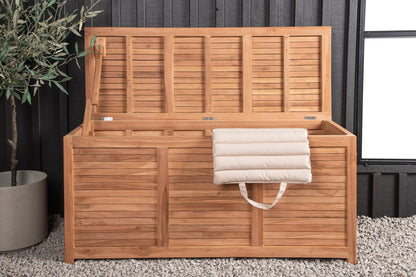 Luxusbetten24 Sorine Garten Kissenbox aus Teakholz 60x130x50 Cm