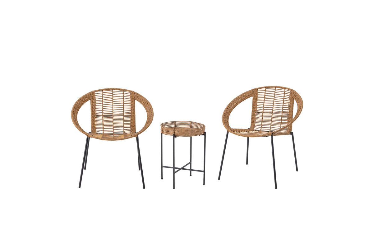 Garten-Lounge-Set Cano – Luftiges Polyrattan-Design in Natur (3‑teilig)