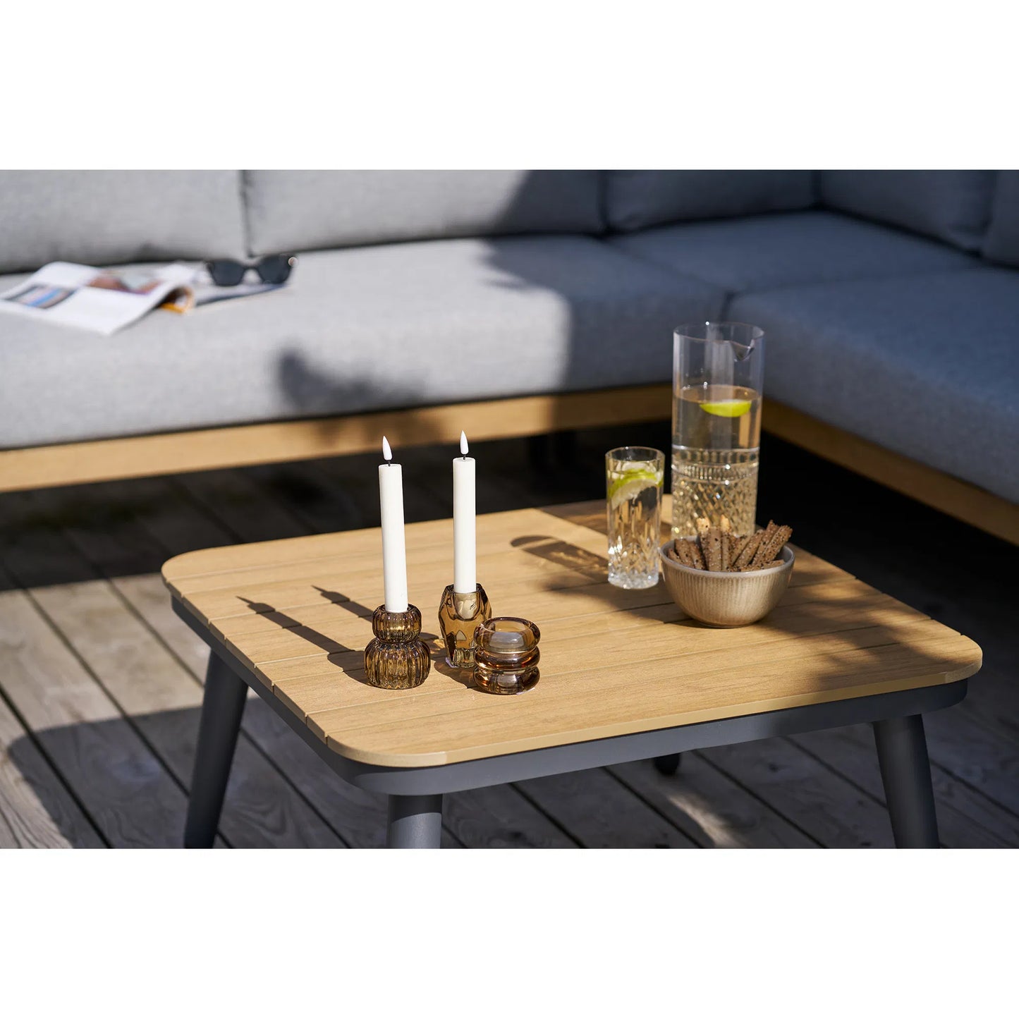 Luxusbetten24 Velmora Garten-Lounge-Set Aluminiumgestell für Grau/Beige