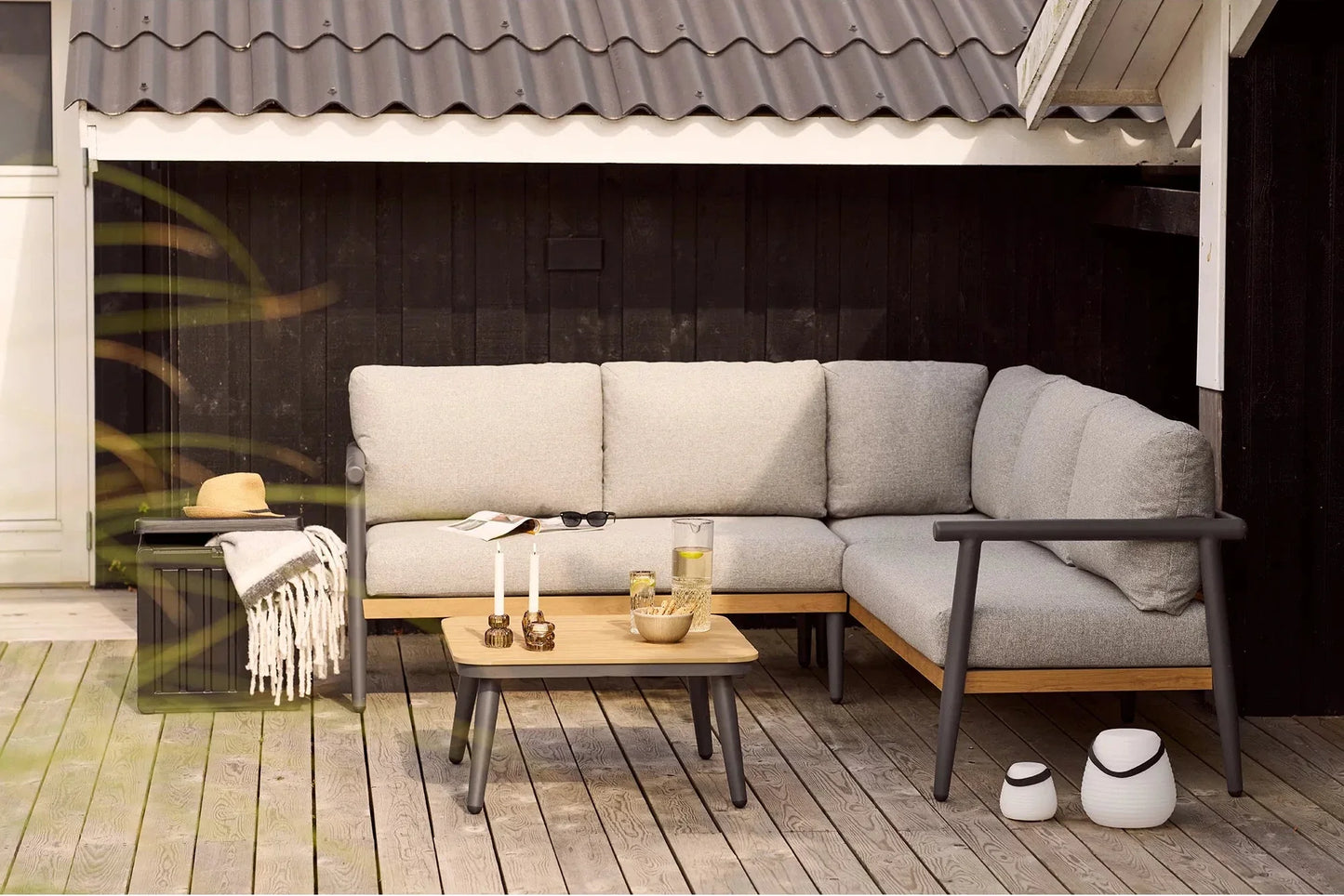 Luxusbetten24 Velmora Garten-Lounge-Set Aluminiumgestell für Grau/Beige