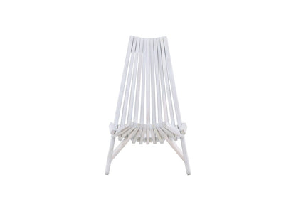 Luxusbetten24 Loungesessel Aktiv Outdoor – Akazienholz, Weiß, Wetterfest, Neu