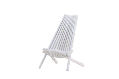 Luxusbetten24 Loungesessel Aktiv Outdoor – Akazienholz, Weiß, Wetterfest, Neu