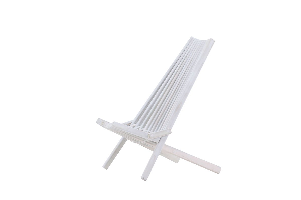 Luxusbetten24 Loungesessel Aktiv Outdoor – Akazienholz, Weiß, Wetterfest, Neu