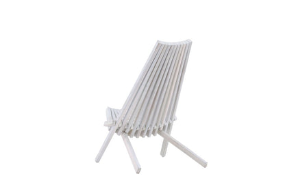Luxusbetten24 Loungesessel Aktiv Outdoor – Akazienholz, Weiß, Wetterfest, Neu