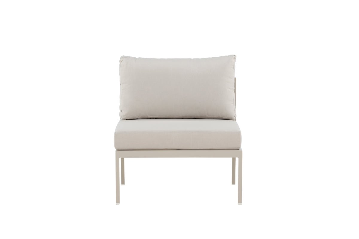 Luxusbetten24 Amina Garten Loungesessel, Wetterfeste Kissen, Beige