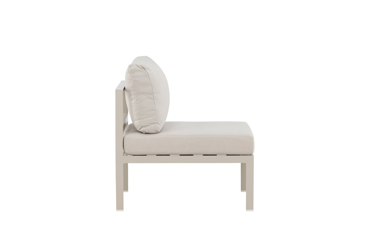Luxusbetten24 Amina Garten Loungesessel, Wetterfeste Kissen, Beige
