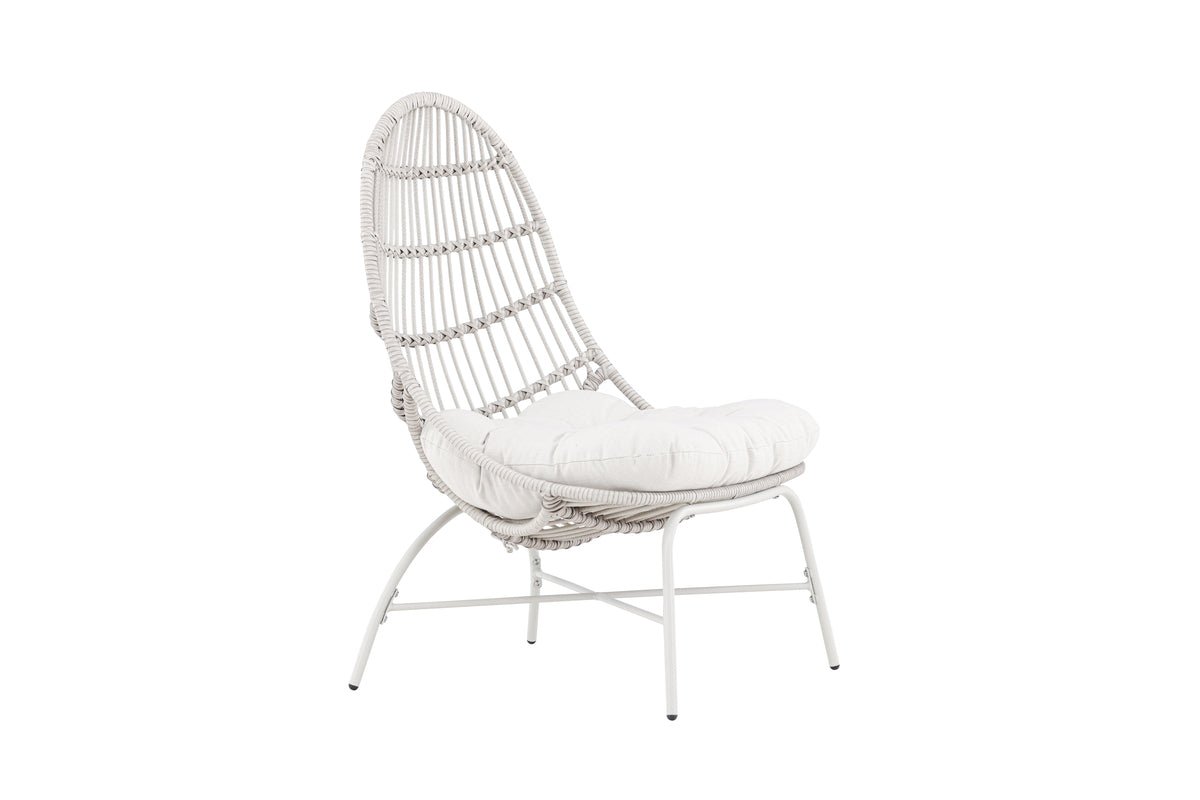 Luxusbetten24 Anne Gartenloungesessel Polyester und Stahl Beige Komfort