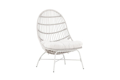 Luxusbetten24 Anne Gartenloungesessel Polyester und Stahl Beige Komfort