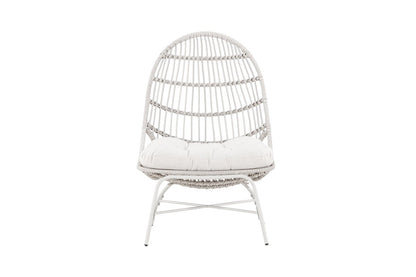 Luxusbetten24 Anne Gartenloungesessel Polyester und Stahl Beige Komfort