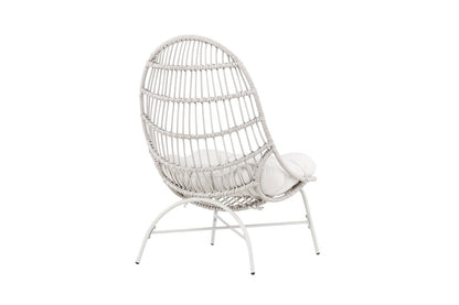 Luxusbetten24 Anne Gartenloungesessel Polyester und Stahl Beige Komfort
