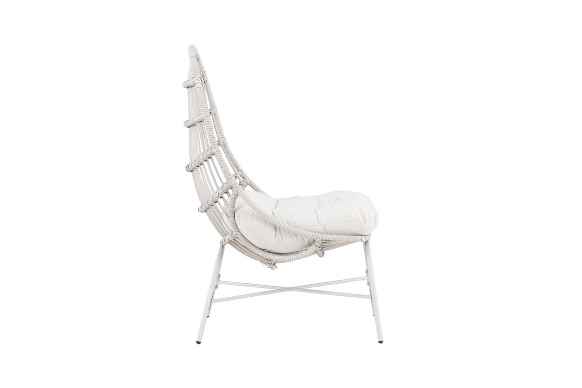 Luxusbetten24 Anne Gartenloungesessel Polyester und Stahl Beige Komfort