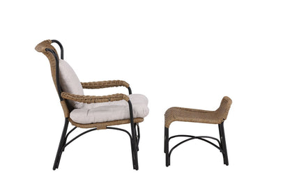 Luxusbetten24 Garten Loungesessel Asia Schwarz Gestell