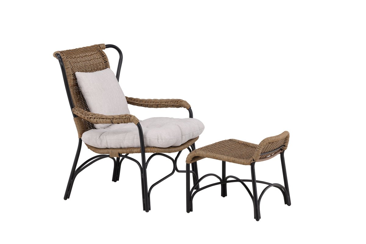 Luxusbetten24 Garten Loungesessel Asia Schwarz Gestell