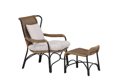 Luxusbetten24 Garten Loungesessel Asia Schwarz Gestell