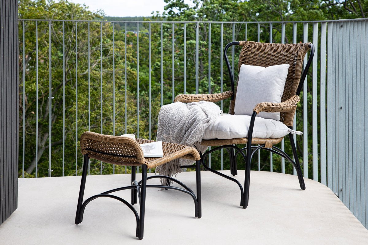 Luxusbetten24 Garten Loungesessel Asia Schwarz Gestell
