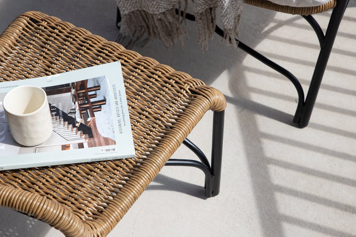 Luxusbetten24 Garten Loungesessel Asia Schwarz Gestell