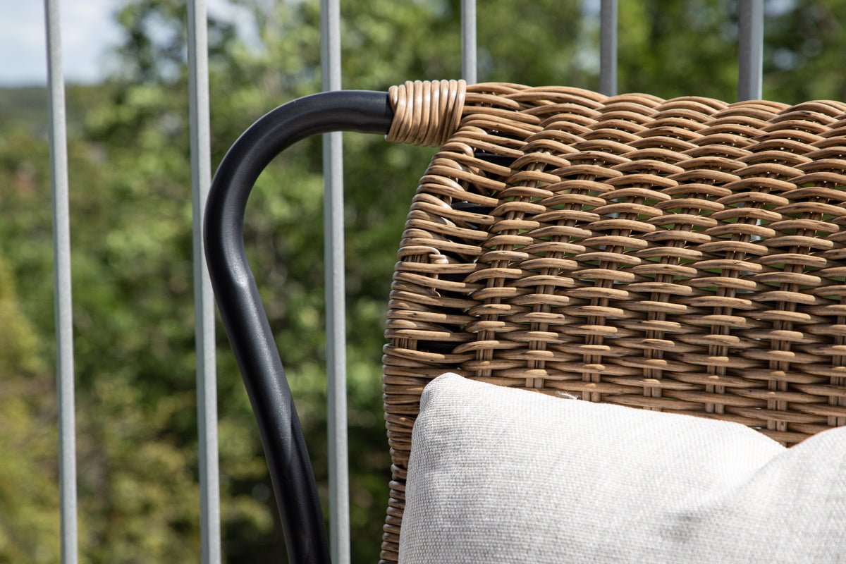 Luxusbetten24 Garten Loungesessel Asia Schwarz Gestell