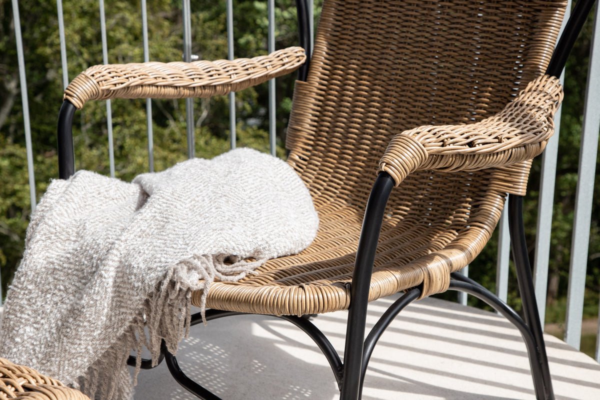 Luxusbetten24 Garten Loungesessel Asia Schwarz Gestell