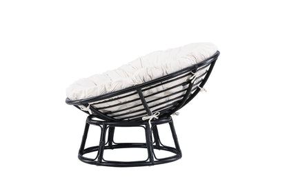 Garten-Loungesessel Bob - aus schwarzem Rattan inklusive Kissen