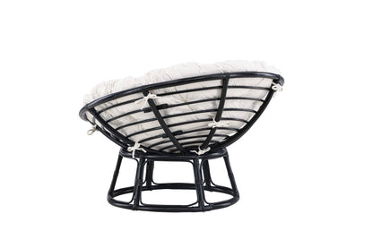 Garten-Loungesessel Bob - aus schwarzem Rattan inklusive Kissen
