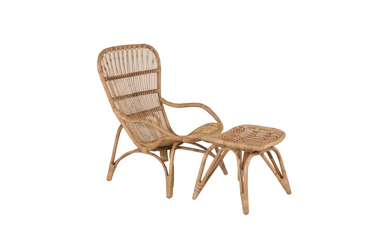 Luxusbetten24 Elenore Garten-Loungesessel Natur inklusive Kissen für Garten