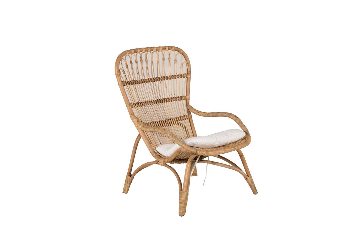 Luxusbetten24 Elenore Garten-Loungesessel Natur inklusive Kissen für Garten