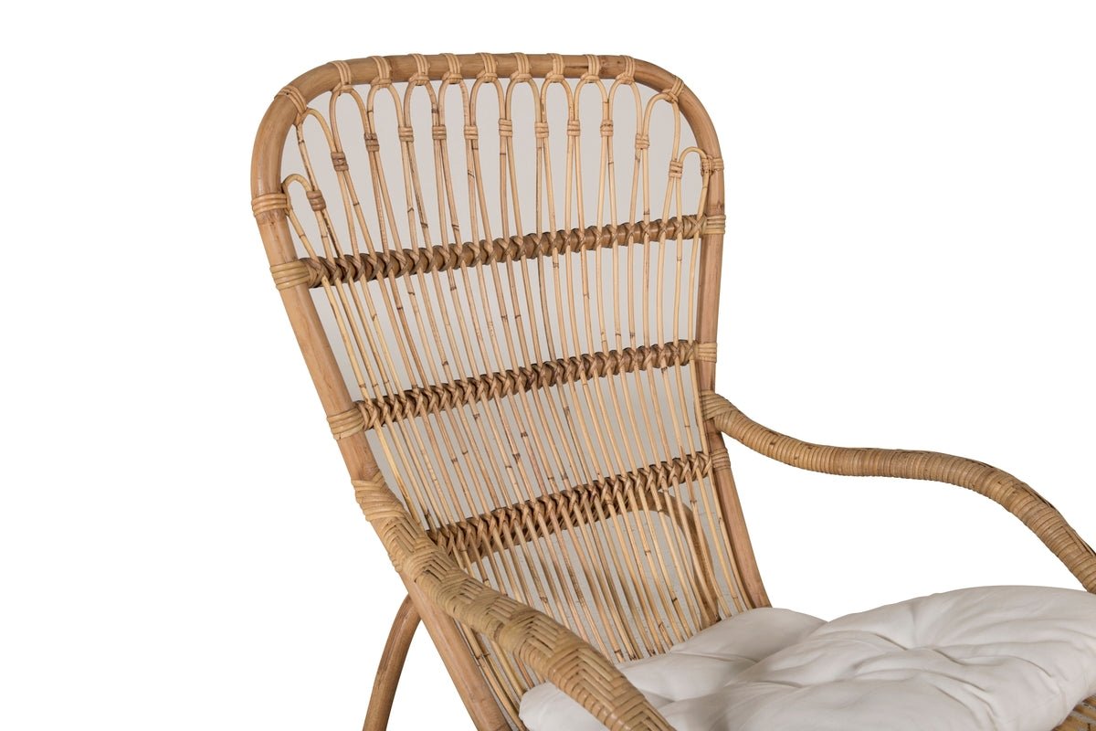 Luxusbetten24 Elenore Garten-Loungesessel Natur inklusive Kissen für Garten
