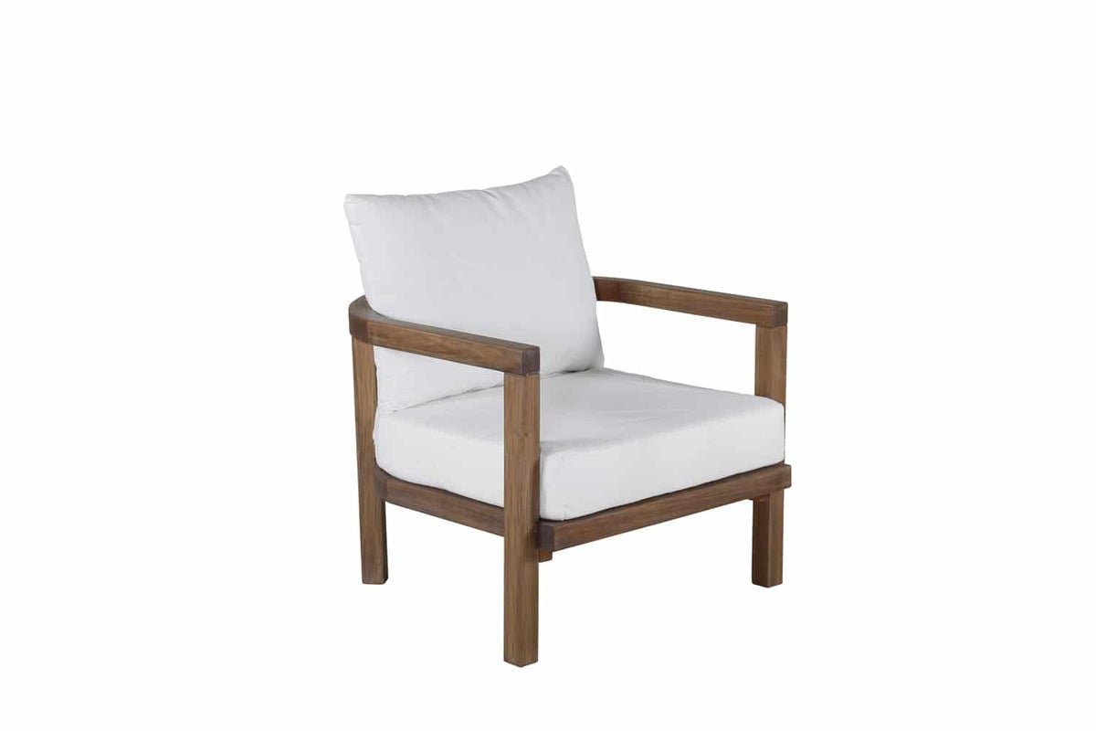 Luxusbetten24 Erika Garten-Loungesessel Braun aus Akazie und Polyester