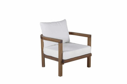 Luxusbetten24 Erika Garten-Loungesessel Braun aus Akazie und Polyester
