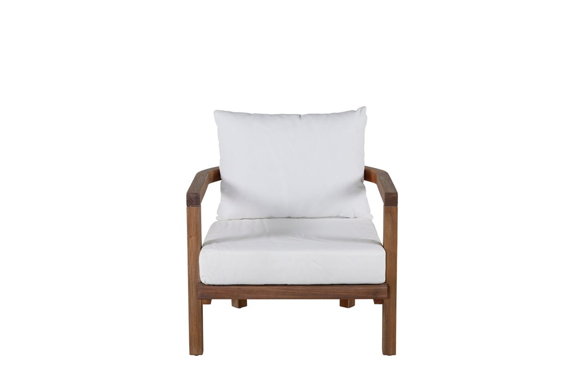 Luxusbetten24 Erika Garten-Loungesessel Braun aus Akazie und Polyester