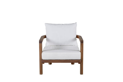 Luxusbetten24 Erika Garten-Loungesessel Braun aus Akazie und Polyester