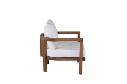 Luxusbetten24 Erika Garten-Loungesessel Braun aus Akazie und Polyester