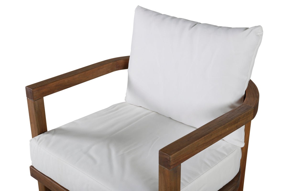 Luxusbetten24 Erika Garten-Loungesessel Braun aus Akazie und Polyester