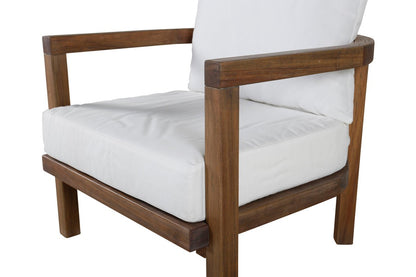 Luxusbetten24 Erika Garten-Loungesessel Braun aus Akazie und Polyester