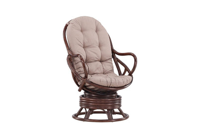 Luxusbetten24 Finn Garten Loungesessel Rattan Outdoor Premium, Dunkelwalnuss
