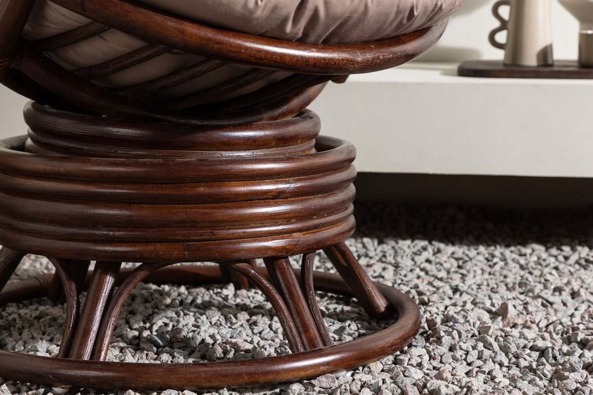 Luxusbetten24 Finn Garten Loungesessel Rattan Outdoor Premium, Dunkelwalnuss
