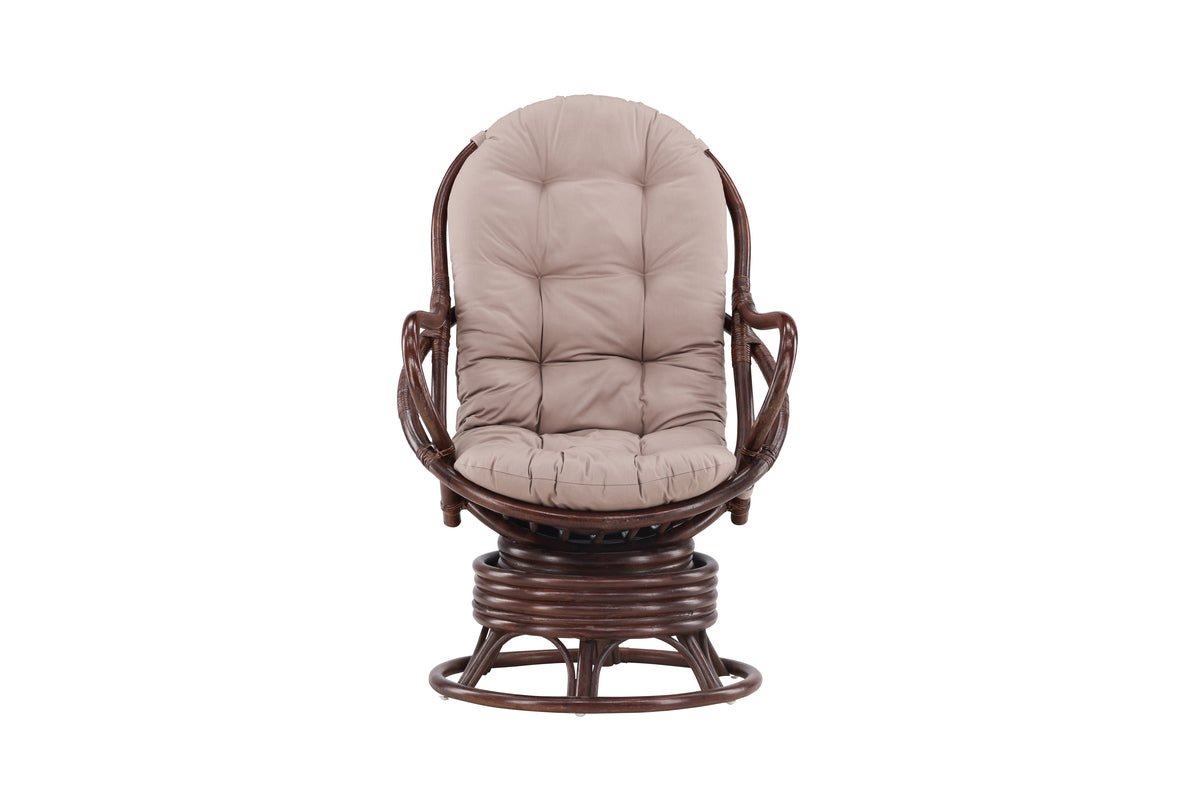 Luxusbetten24 Finn Garten Loungesessel Rattan Outdoor Premium, Dunkelwalnuss