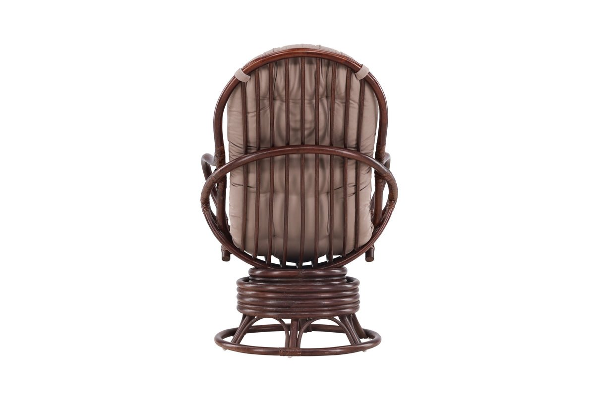 Luxusbetten24 Finn Garten Loungesessel Rattan Outdoor Premium, Dunkelwalnuss