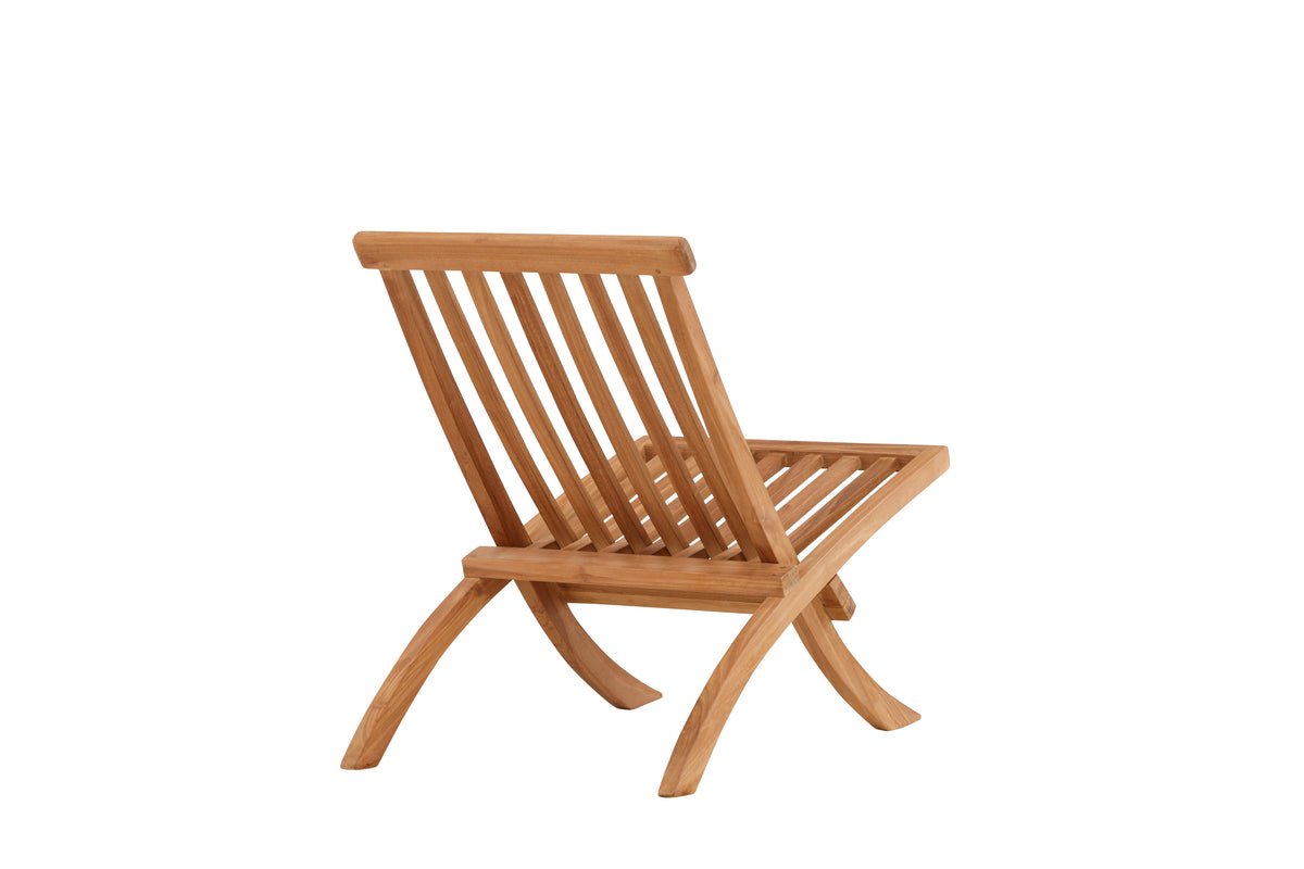 Luxusbetten24 June Loungesessel Gartenstuhl Teakholz Outdoor für Natur-Optik