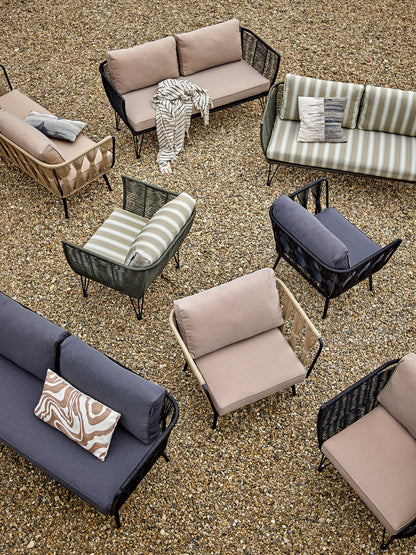 Luxusbetten24 Garten Kairo Loungesessel – Metall mit handgeflochtenem Seil