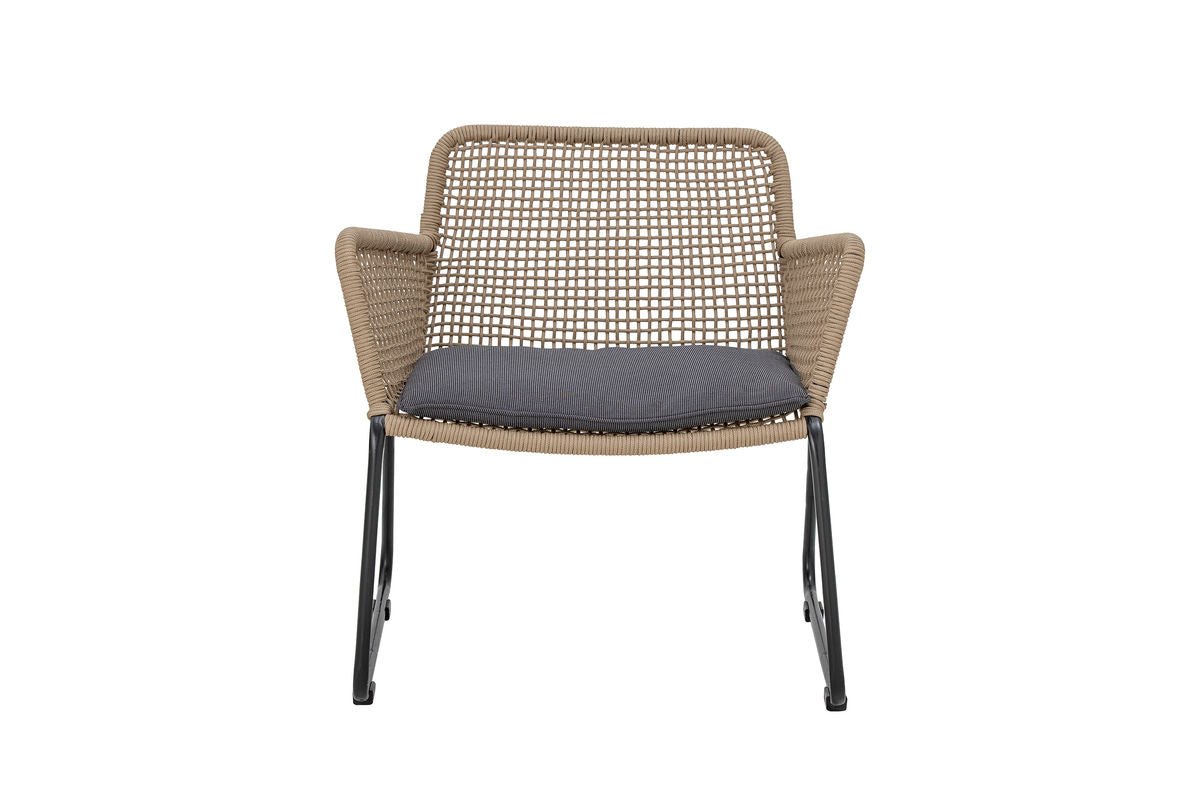Luxusbetten24 Garten Kairo Loungesessel – Metall mit handgeflochtenem Seil