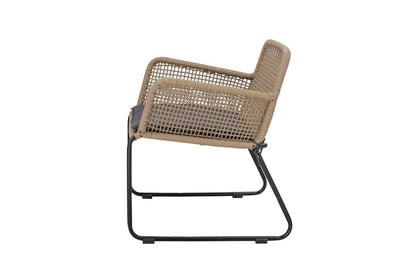 Luxusbetten24 Garten Kairo Loungesessel – Metall mit handgeflochtenem Seil