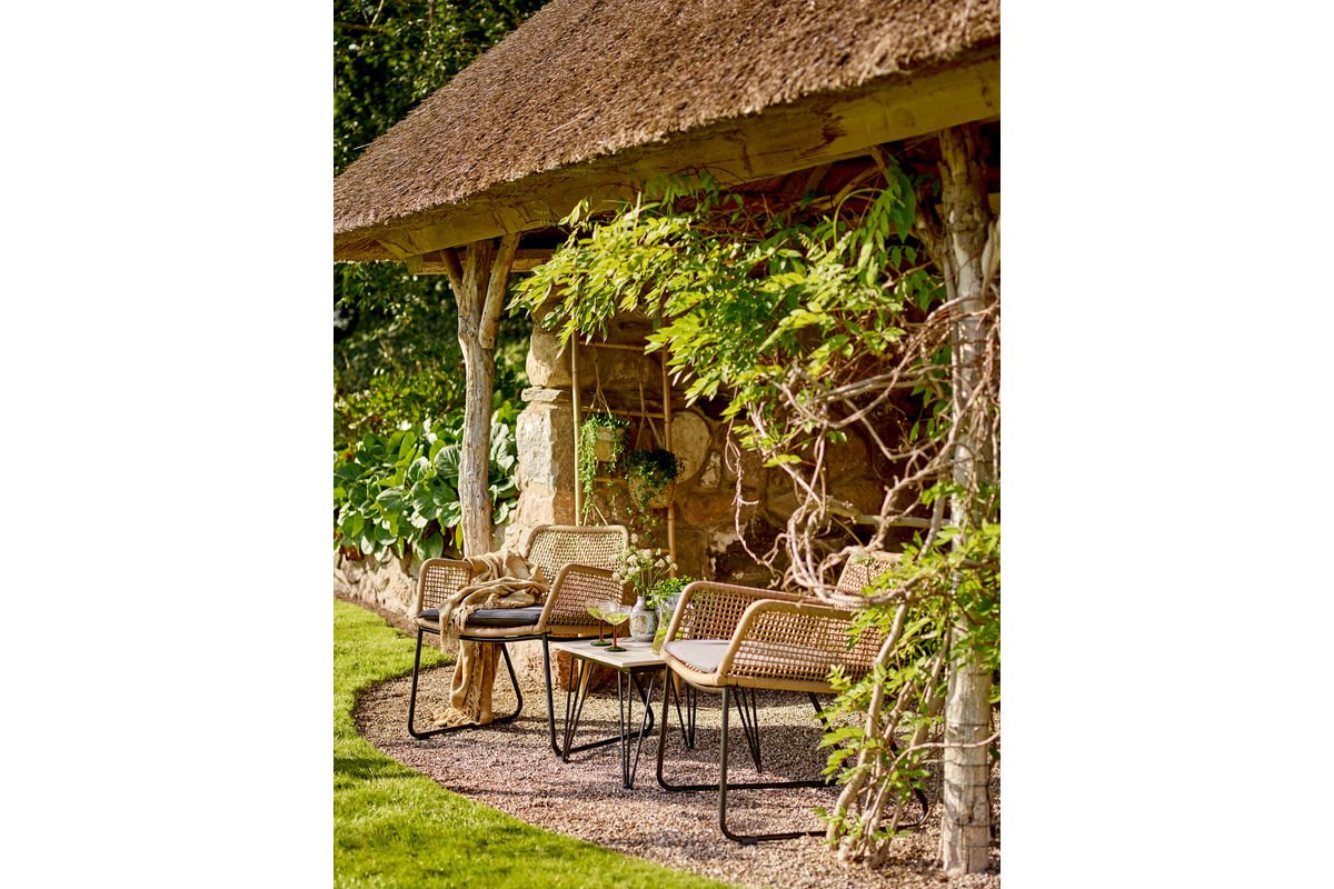 Luxusbetten24 Garten Kairo Loungesessel – Metall mit handgeflochtenem Seil