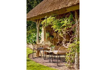 Luxusbetten24 Garten Kairo Loungesessel – Metall mit handgeflochtenem Seil