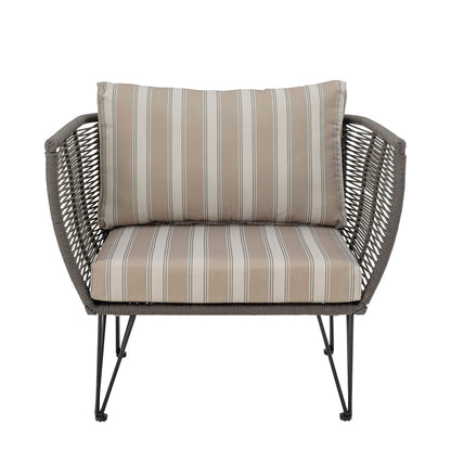 Luxusbetten24 Garten Kairo Loungesessel – Metall mit handgeflochtenem Seil