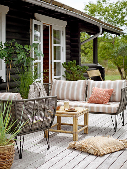 Luxusbetten24 Garten Kairo Loungesessel – Metall mit handgeflochtenem Seil